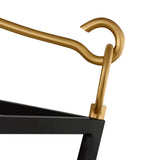 Cambria Small Lantern Pendant 14", Matte Black and Modern Brass