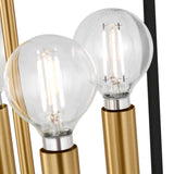 Cambria Medium Lantern Pendant 18", Matte Black and Modern Brass