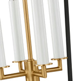 Cambria Medium Lantern Pendant 18", Matte Black and Modern Brass