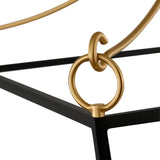 Cambria Medium Lantern Pendant 18", Matte Black and Modern Brass