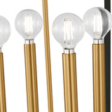 Cambria Large Lantern Pendant 21", Matte Black and Modern Brass