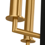 Cambria Large Lantern Pendant 21", Matte Black and Modern Brass