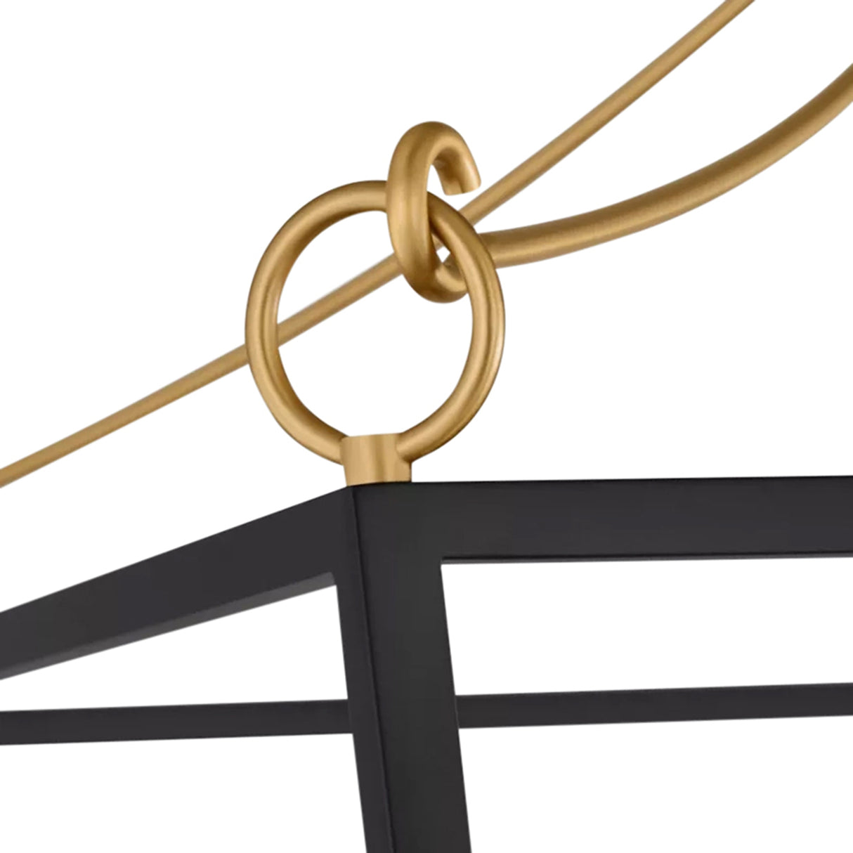 Cambria Extra Large Lantern Pendant 24", Matte Black and Modern Brass