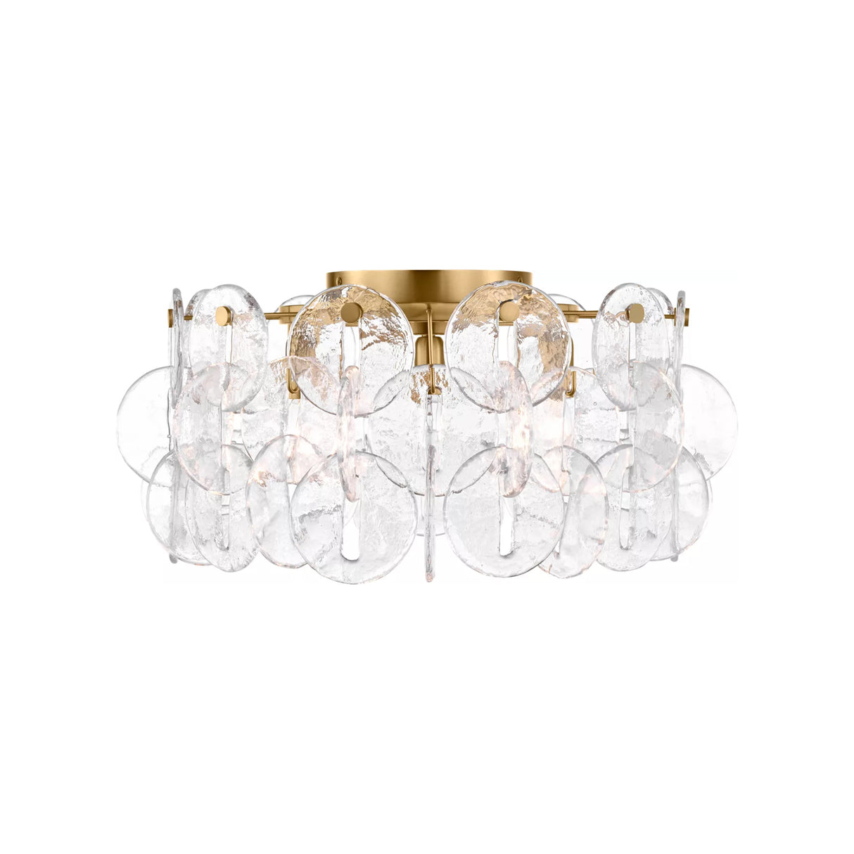 Caprice Semi-Flush 21", Modern Brass and Clear Glass