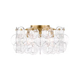 Caprice Semi-Flush 21", Modern Brass and Clear Glass