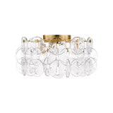 Caprice Semi-Flush 21", Modern Brass and Clear Glass