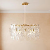 Caprice Chandelier 27", Modern Brass and Clear Glass