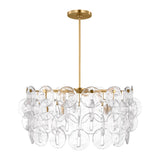 Caprice Chandelier 27", Modern Brass and Clear Glass