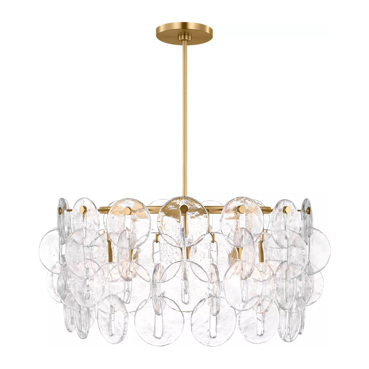 Caprice Chandelier 27", Modern Brass and Clear Glass