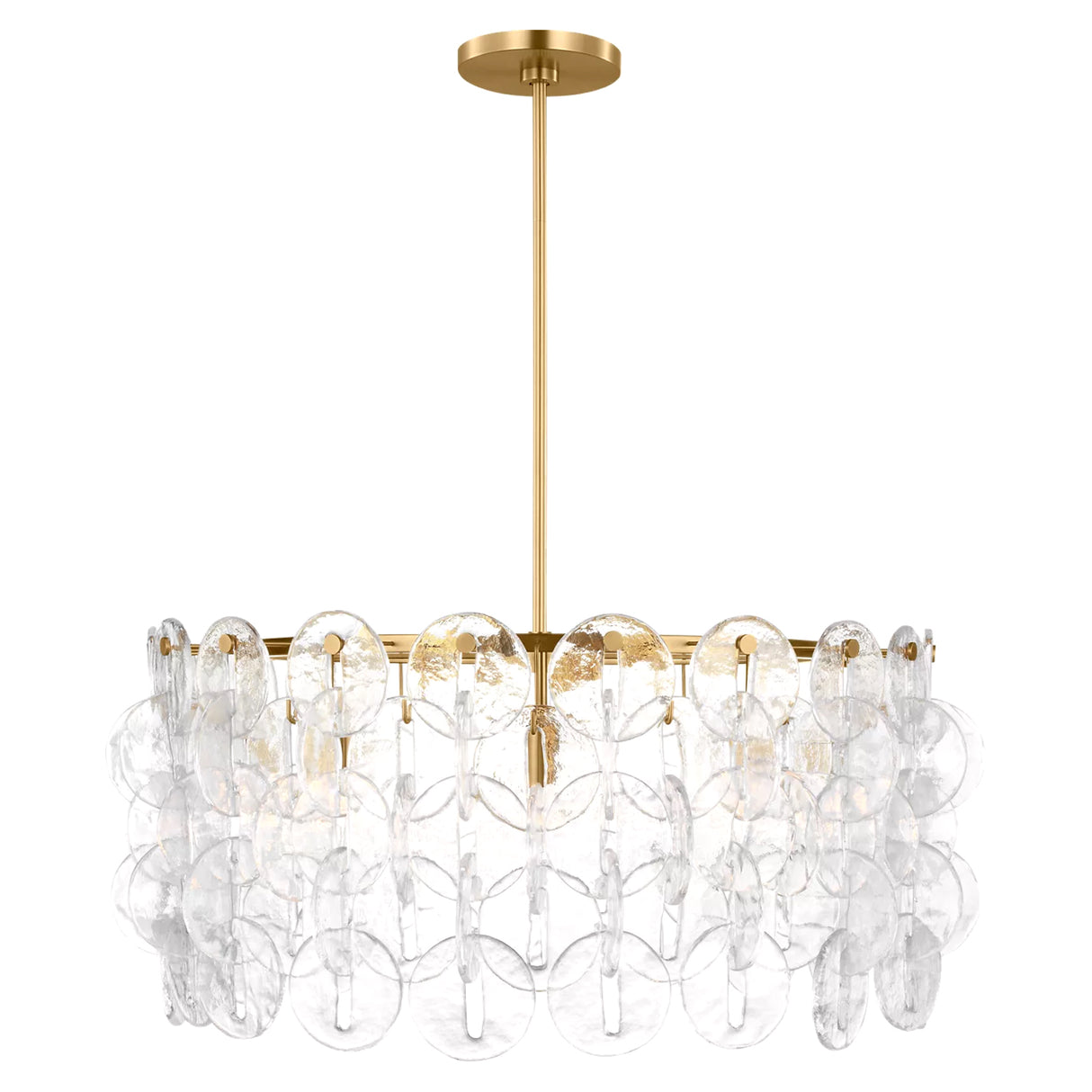 Caprice Chandelier 32", Modern Brass and Clear Glass