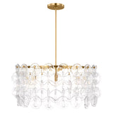 Caprice Chandelier 32", Modern Brass and Clear Glass