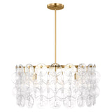 Caprice Chandelier 32", Modern Brass and Clear Glass
