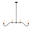 Leora 4 Light Linear Pendant 48", Matte Black