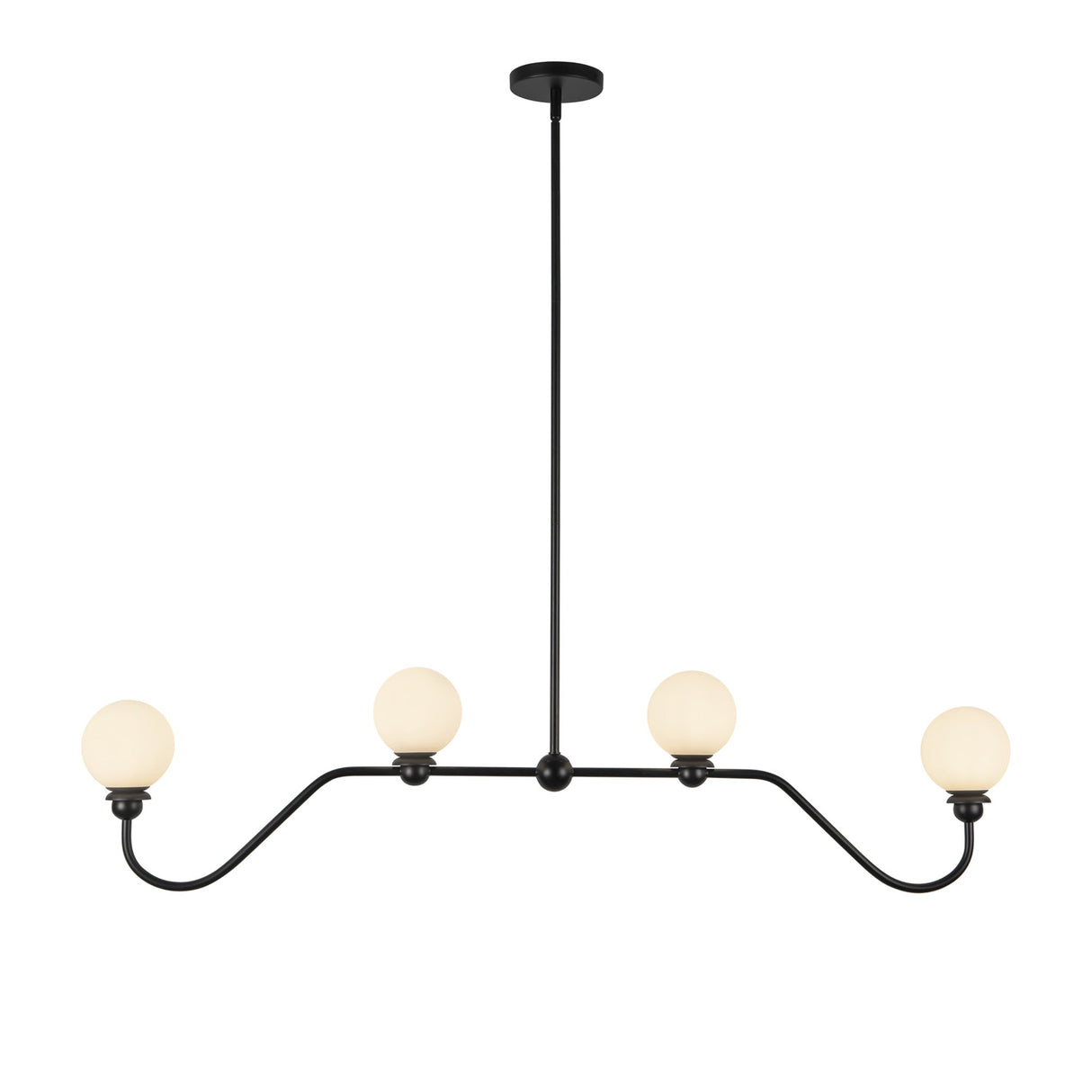 Leora 4 Light Linear Pendant 48", Matte Black