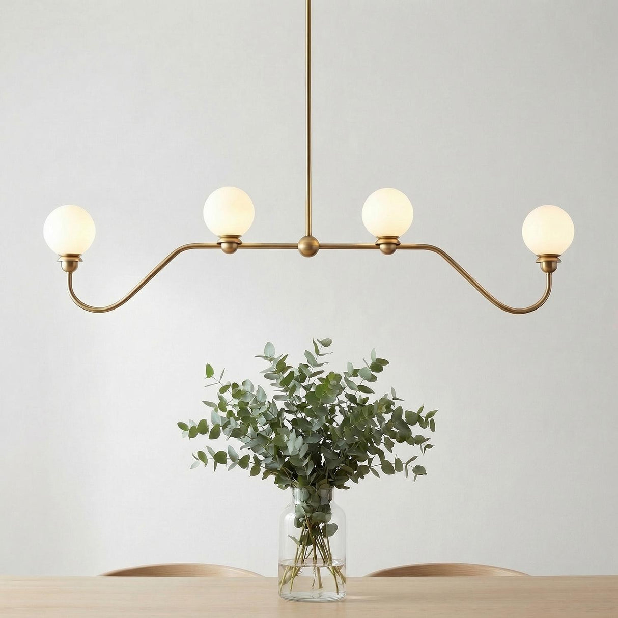 Leora 4 Light Linear Pendant 48", Brushed Brass