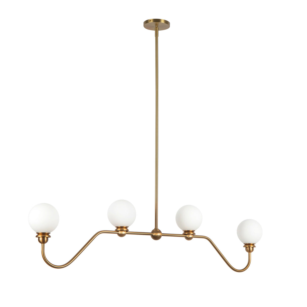 Leora 4 Light Linear Pendant 48", Brushed Brass
