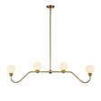 Leora 4 Light Linear Pendant 48", Brushed Brass