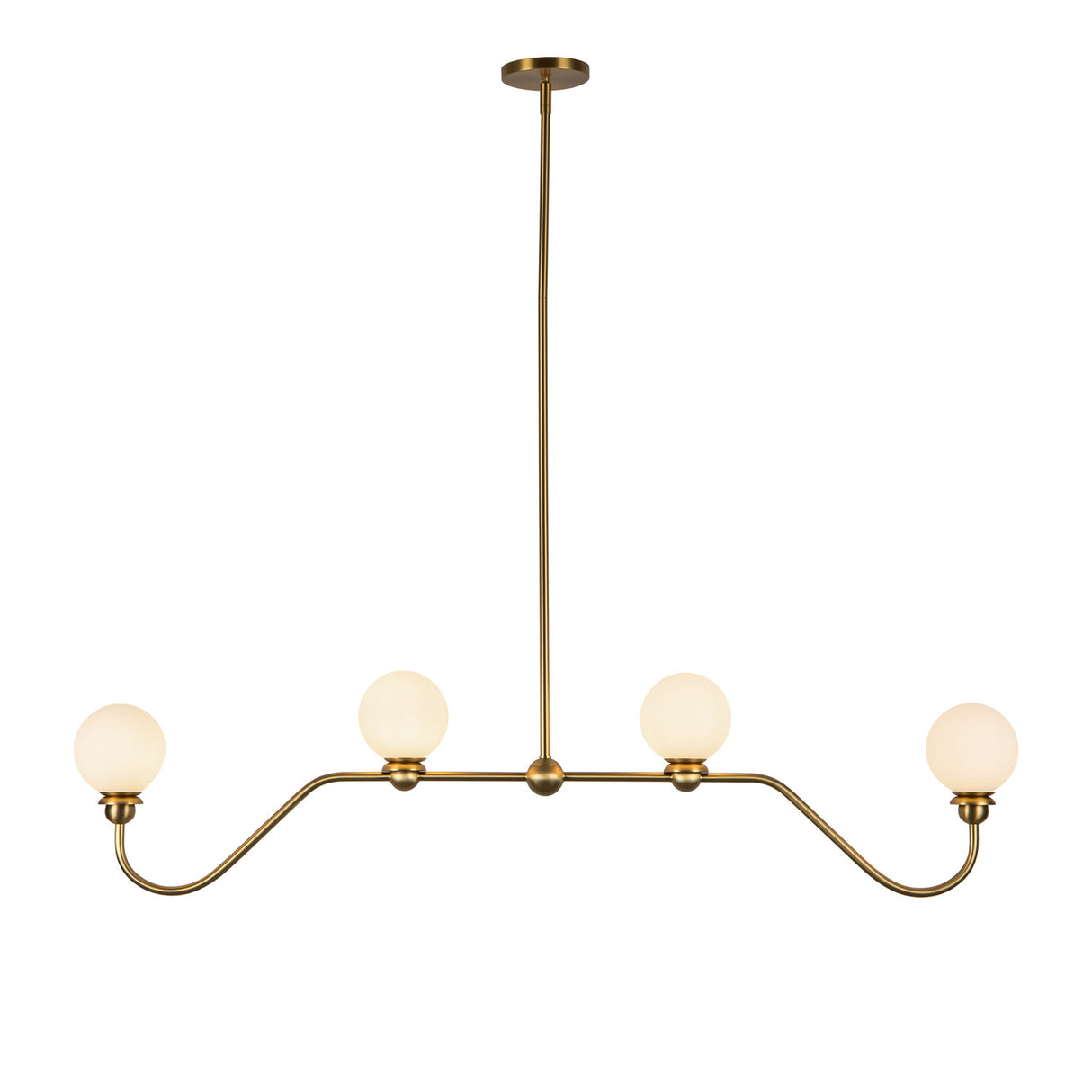 Leora 4 Light Linear Pendant 48", Brushed Brass