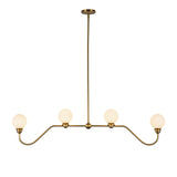 Leora 4 Light Linear Pendant 48", Brushed Brass