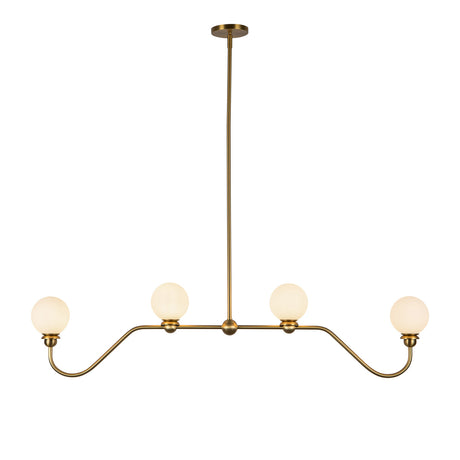 Leora 4 Light Linear Pendant 48", Brushed Brass