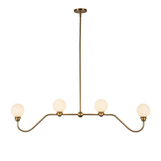 Leora 4 Light Linear Pendant 48", Brushed Brass