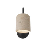 Jethro Wall Sconce 12", Travertine and Matte Black