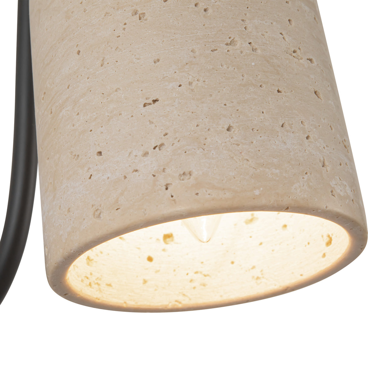 Jethro Wall Sconce 12", Travertine and Matte Black