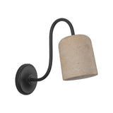 Jethro Wall Sconce 12", Travertine and Matte Black