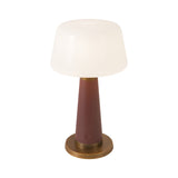 Galina Rechargeable Table Lamp 11", Maroon and Vintage Brass