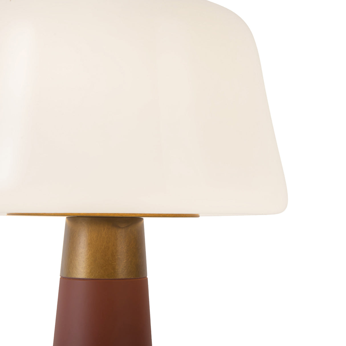Galina Rechargeable Table Lamp 11", Maroon and Vintage Brass