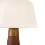 Galina Rechargeable Table Lamp 11", Maroon and Vintage Brass