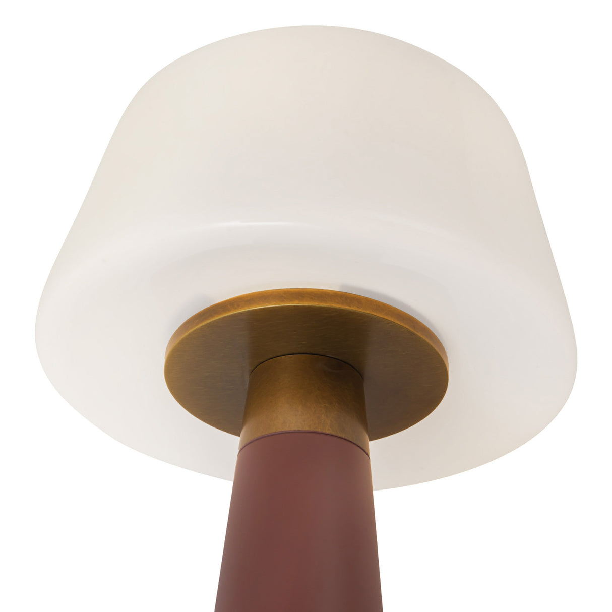 Galina Rechargeable Table Lamp 11", Maroon and Vintage Brass