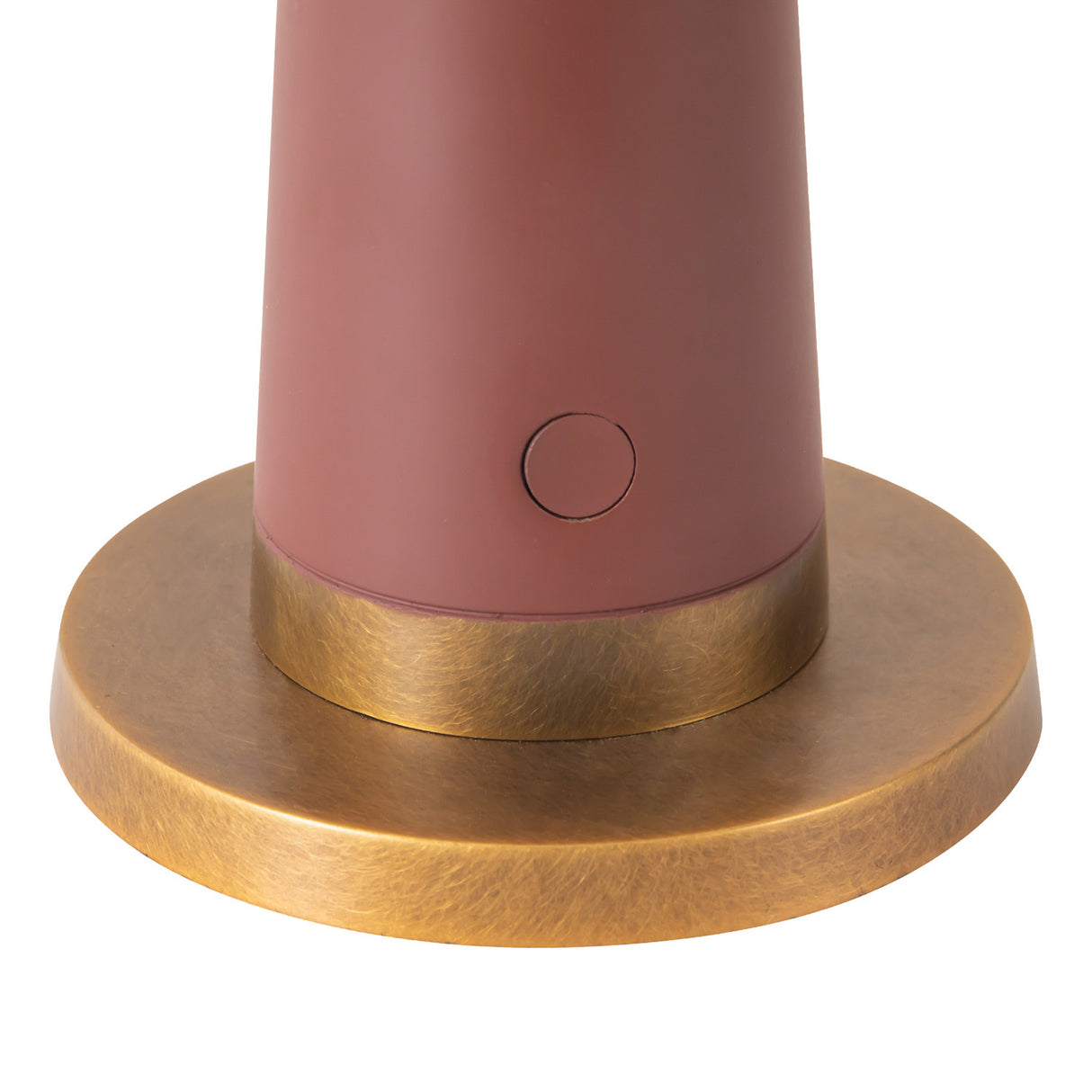 Galina Rechargeable Table Lamp 11", Maroon and Vintage Brass