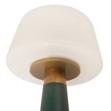 Galina Rechargeable Lamp 11", Hunter Green and Vintage Brass