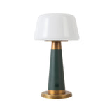 Galina Rechargeable Lamp 11", Hunter Green and Vintage Brass