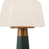 Galina Rechargeable Lamp 11", Hunter Green and Vintage Brass