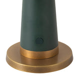 Galina Rechargeable Lamp 11", Hunter Green and Vintage Brass