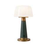 Galina Rechargeable Lamp 11", Hunter Green and Vintage Brass
