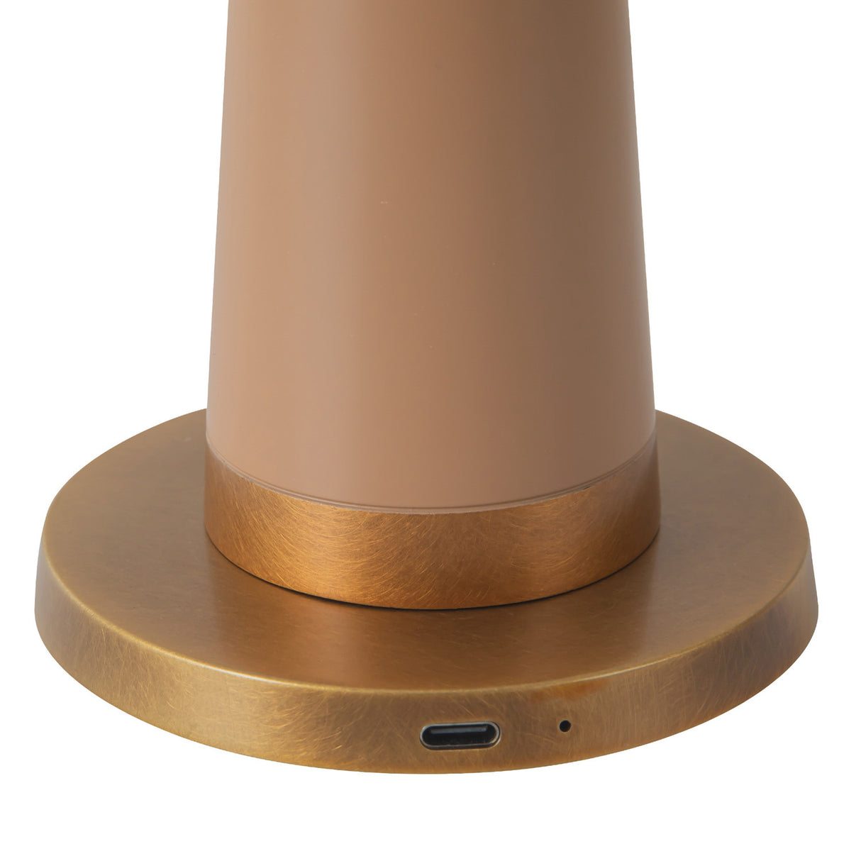 Galina Rechargeable Table Lamp 11", Blush and Vintage Brass