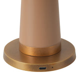 Galina Rechargeable Table Lamp 11", Blush and Vintage Brass