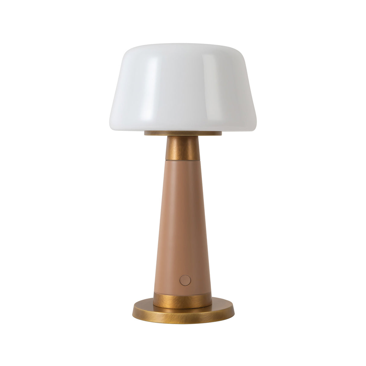 Galina Rechargeable Table Lamp 11", Blush and Vintage Brass