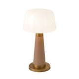 Galina Rechargeable Table Lamp 11", Blush and Vintage Brass