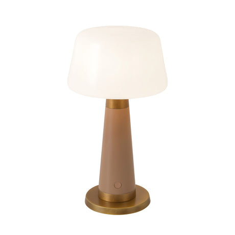 Galina Rechargeable Table Lamp 11", Blush and Vintage Brass