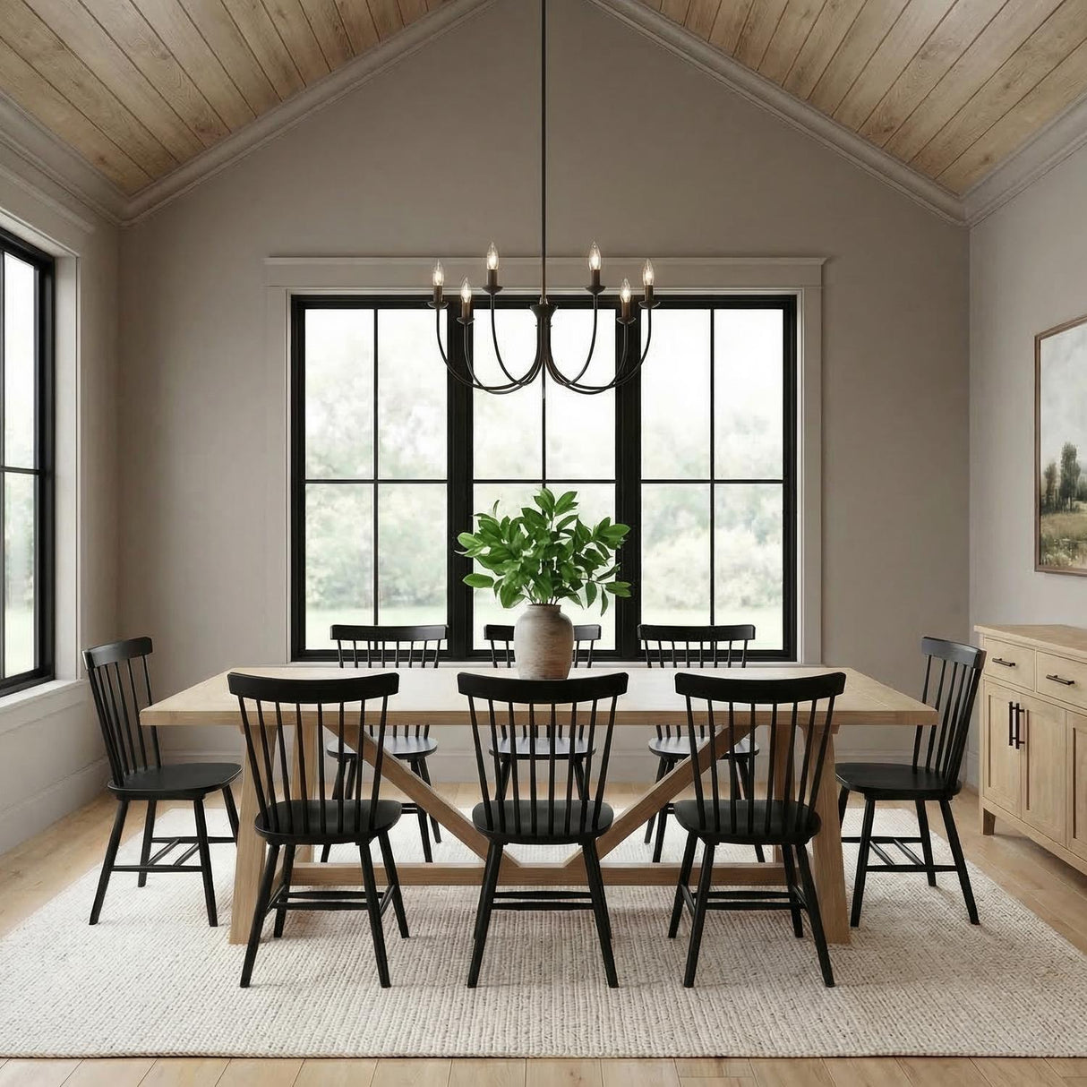 Channing 7 Light Chandelier 26", Matte Black
