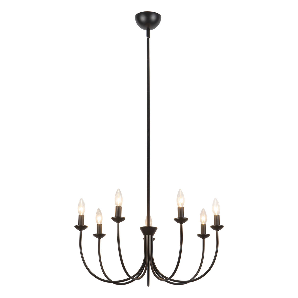Channing 7 Light Chandelier 26", Matte Black