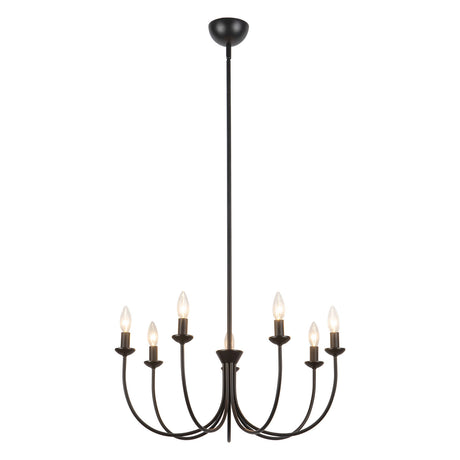 Channing 7 Light Chandelier 26", Matte Black