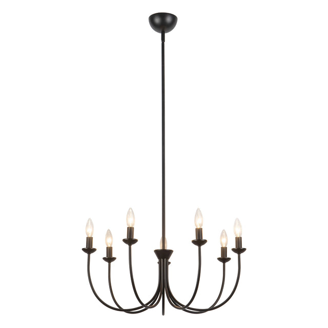 Channing 7 Light Chandelier 26", Matte Black