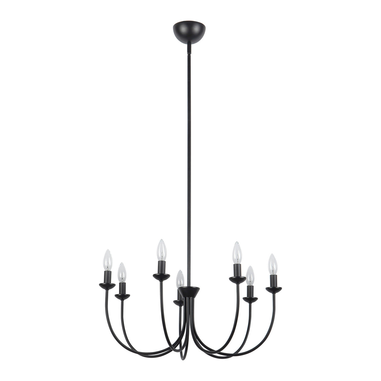 Channing 7 Light Chandelier 26", Matte Black