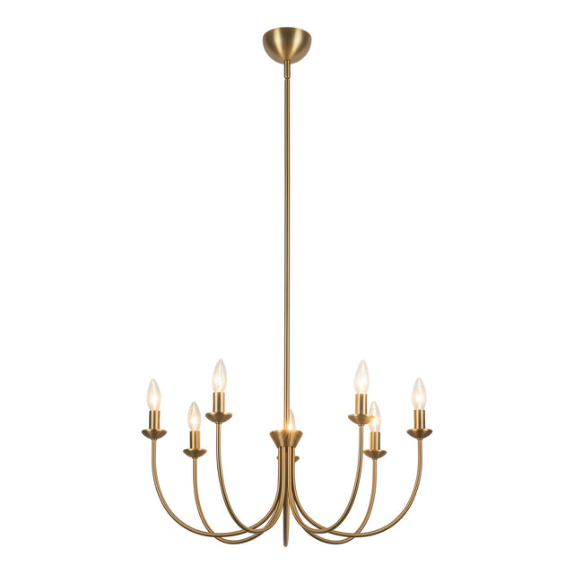 Channing 7 Light Chandelier 26", Brushed Brass