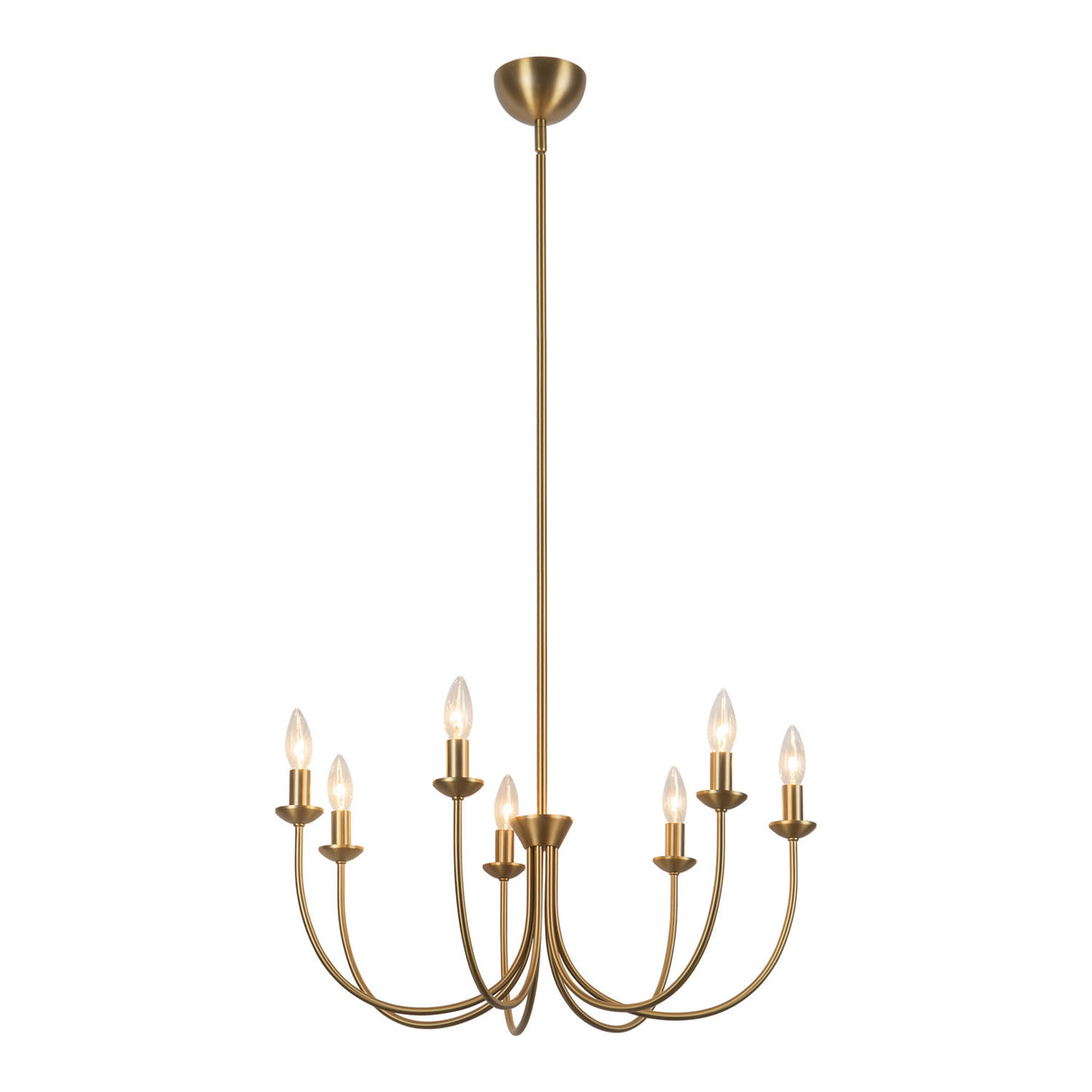 Channing 7 Light Chandelier 26", Brushed Brass